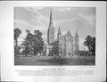 Original Old Antique Print Salisbury Cathedral West Front Wroxham Broad Norfolk