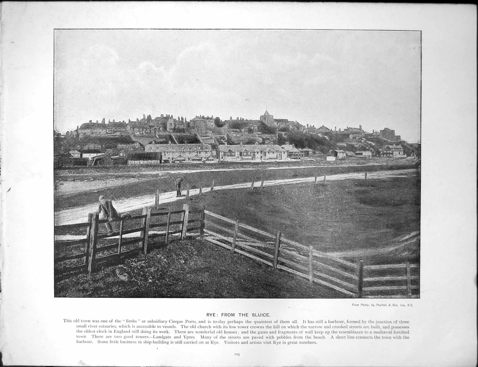 Old Print Rye From Sluice Harbour River Estuaries Market Place Huntingdon