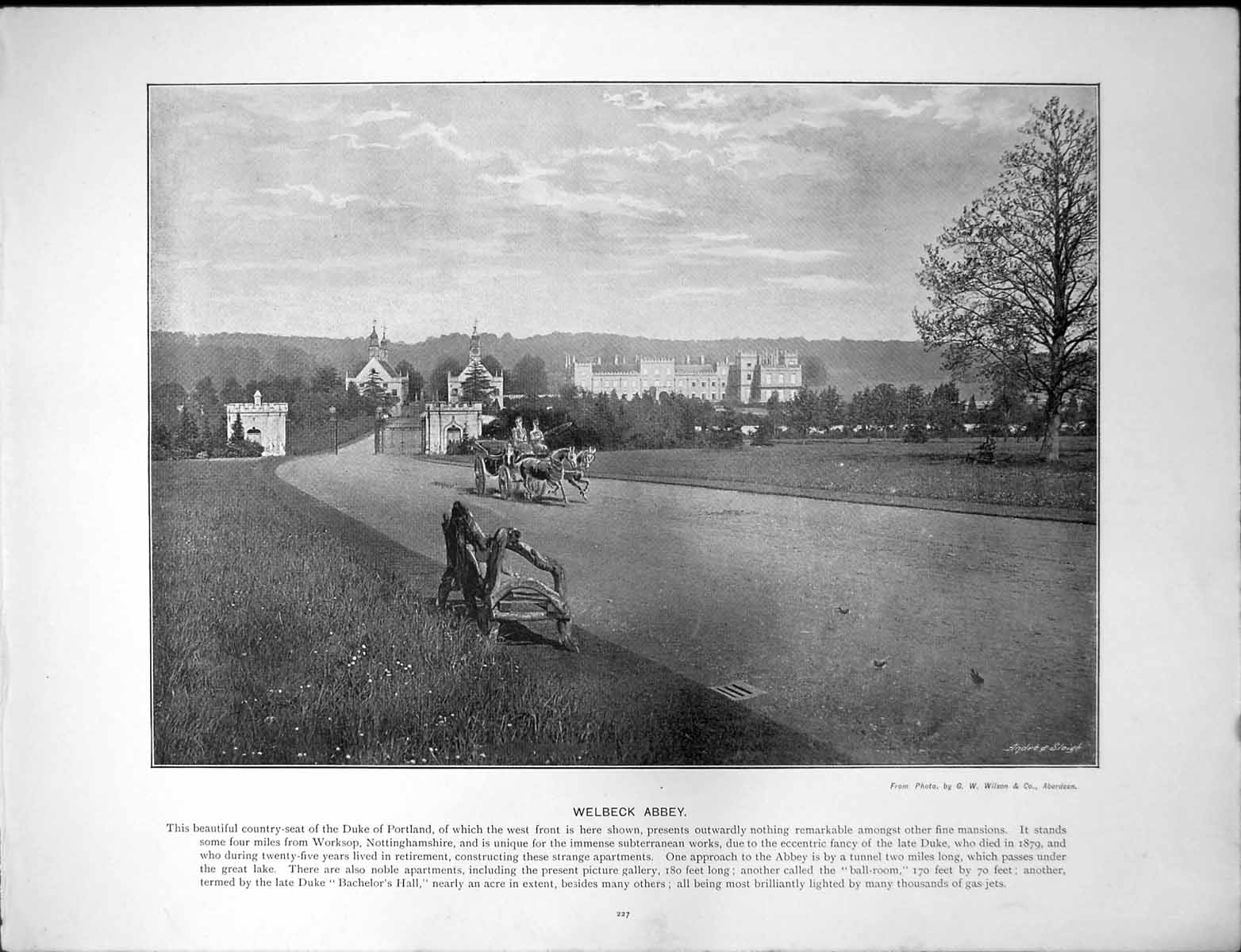 Antique Print Welbeck Abbey Seat Duke Portland Bury St Edmunds Tower Church