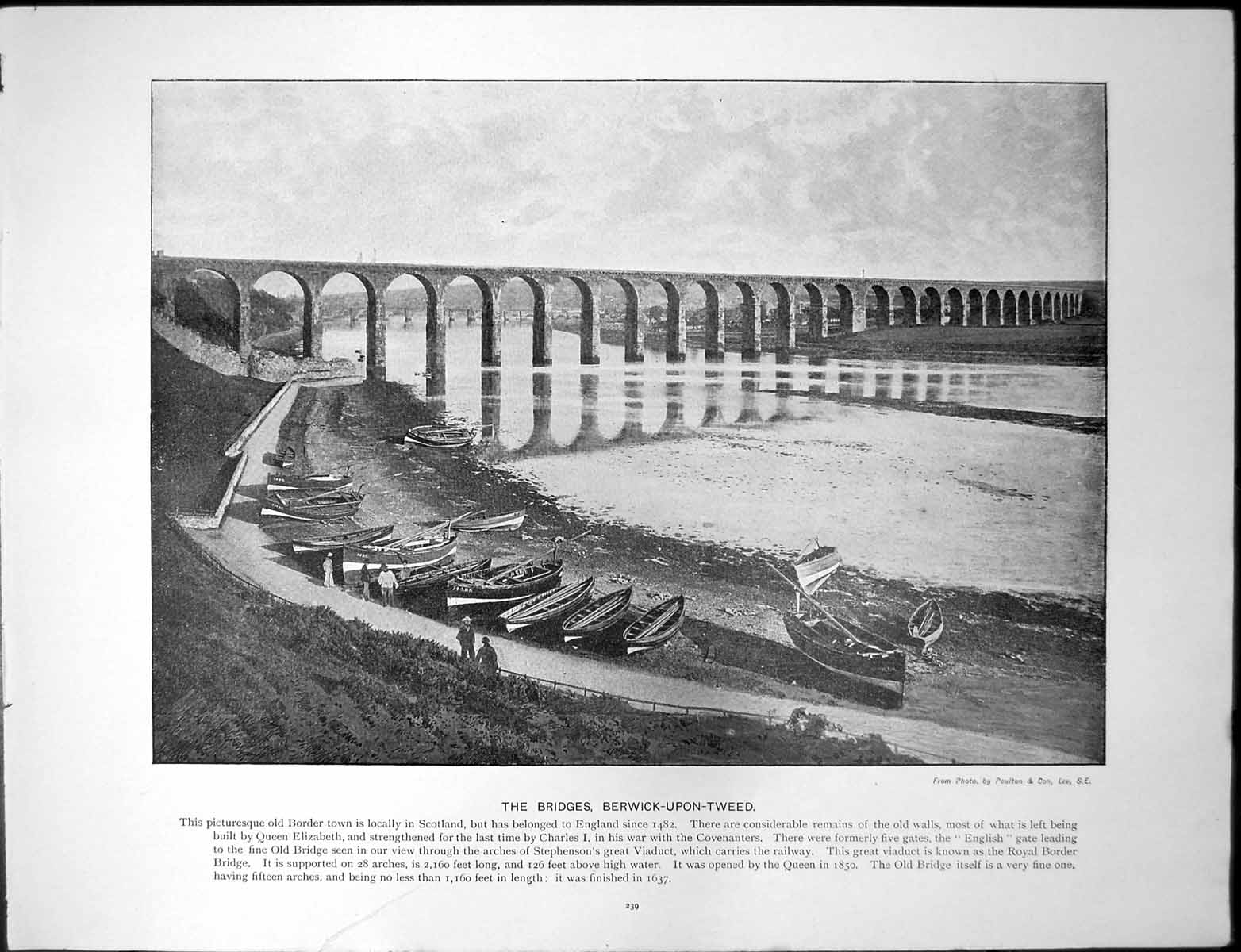 Antique Old Print Bridges Berwick Upon Tweed Border St Albans Cathedral Ver