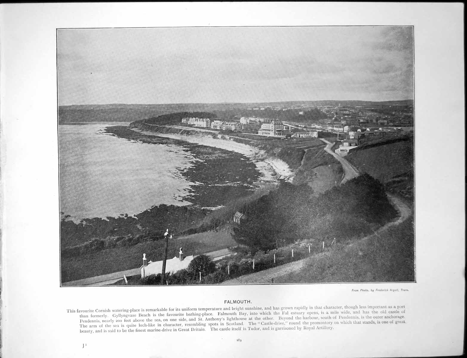 Antique Old Print Falmouth Cornish Seaside Resort Good Climate Aldershot Camp