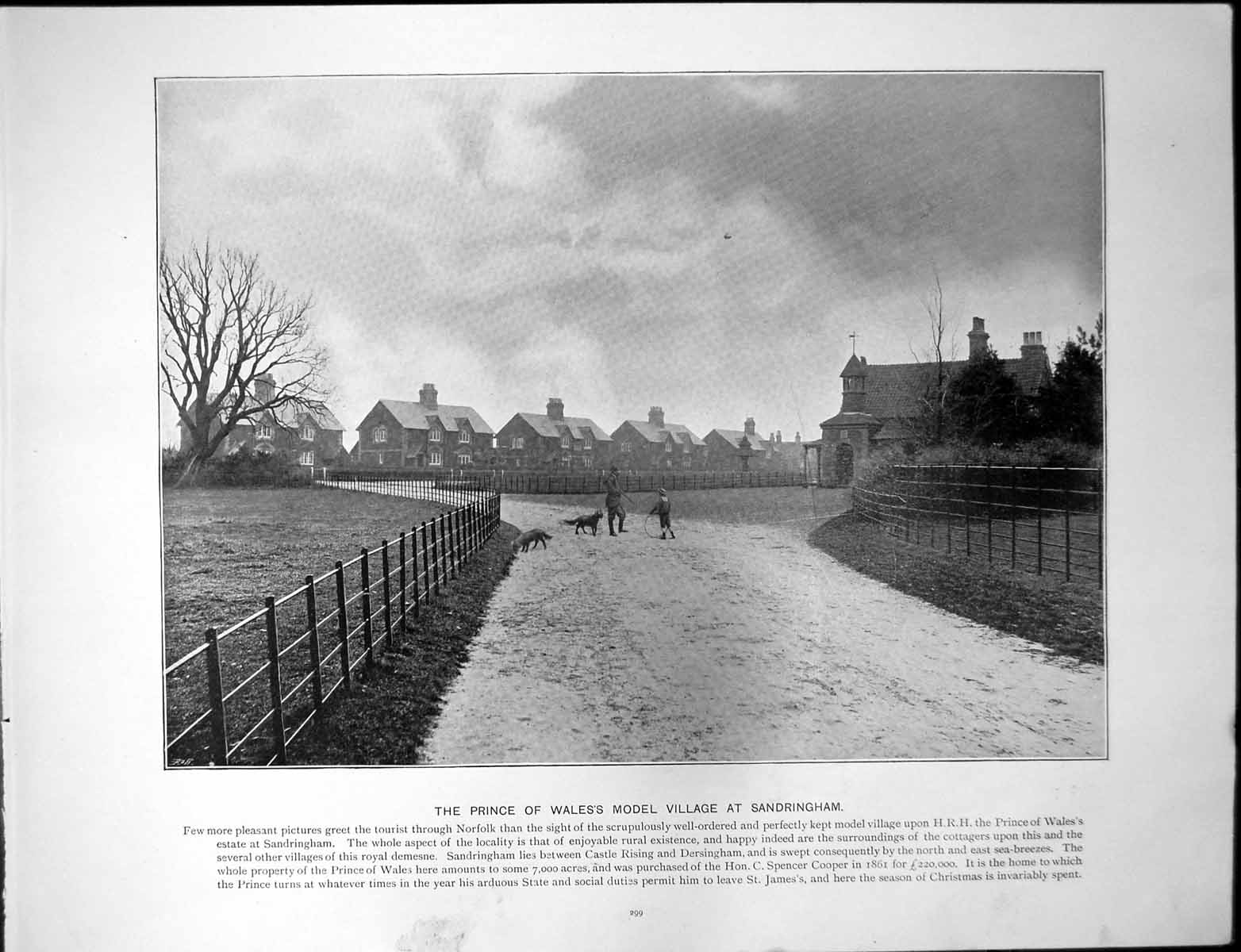 Antique Print Prince Wales Model Village Sandringham Goodwood House Sussex