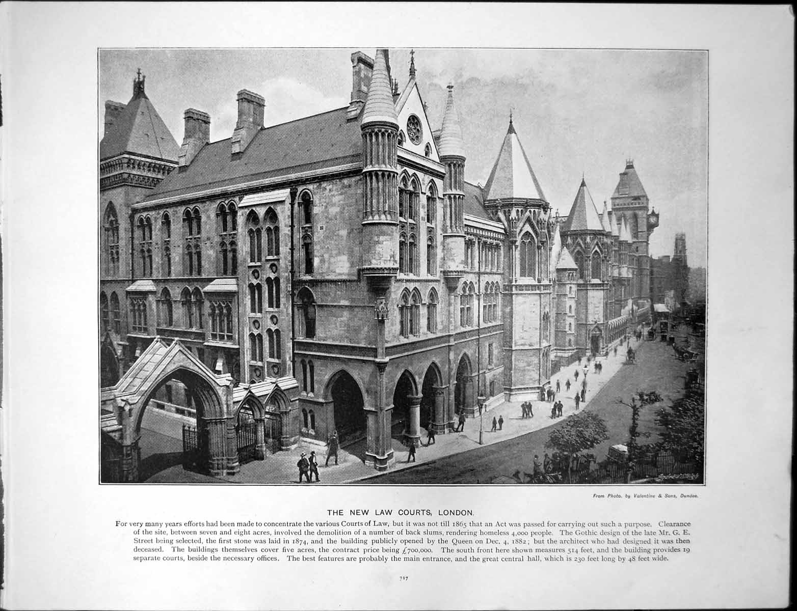 Antique Old Print New Law Courts London Mansion House Cheapside Busy Street