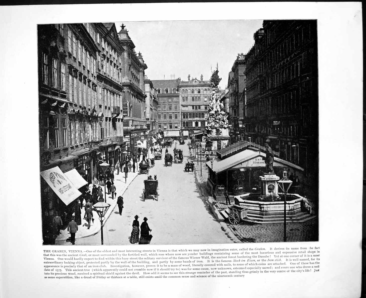 Old Graben Vienna Street Scene The Dying Gaul Capitol Rome C1893 104RG Victorian