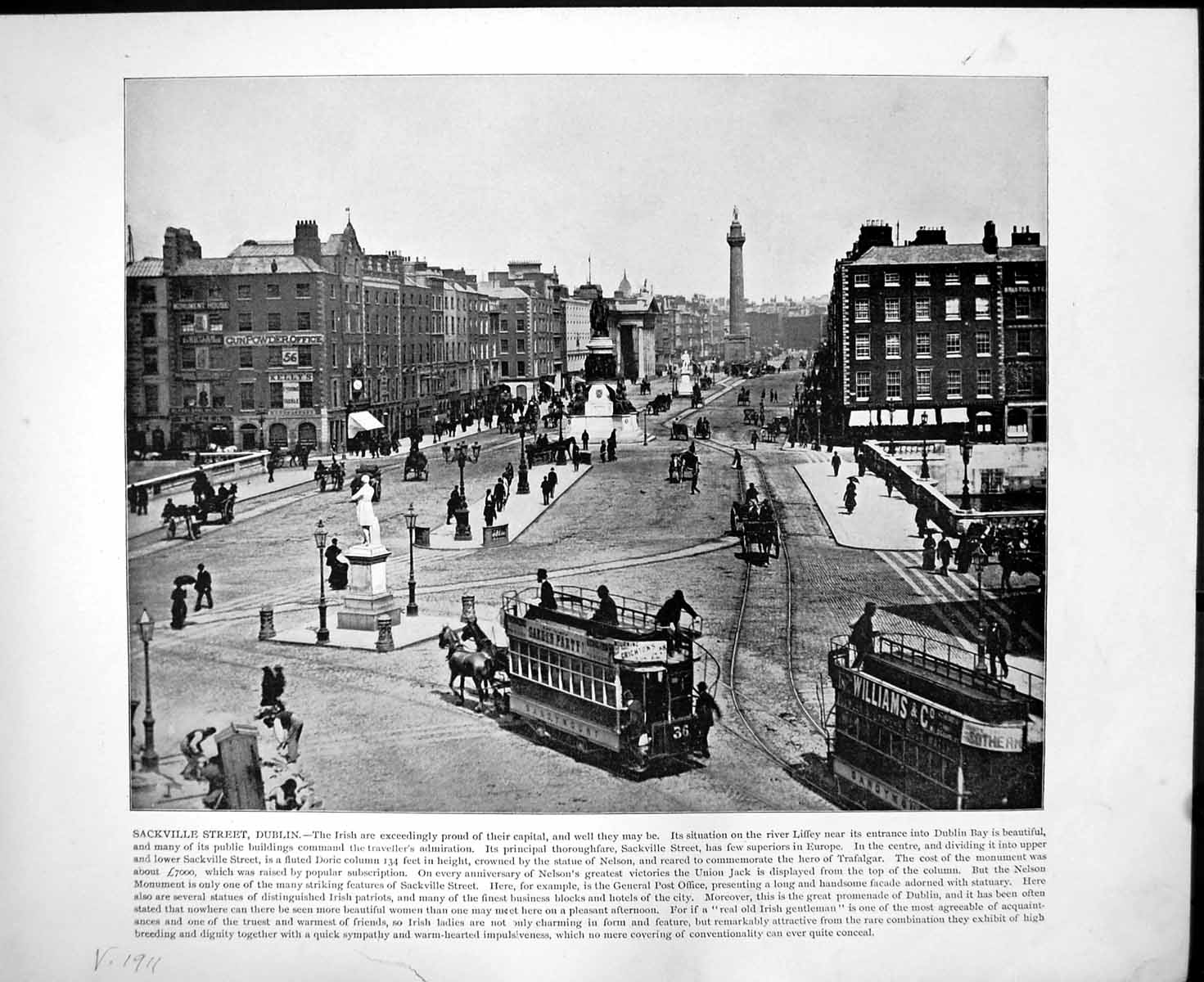Old Sackville Street Dublin Horses Casino Monte Carlo Italy C1893 109RG 19th