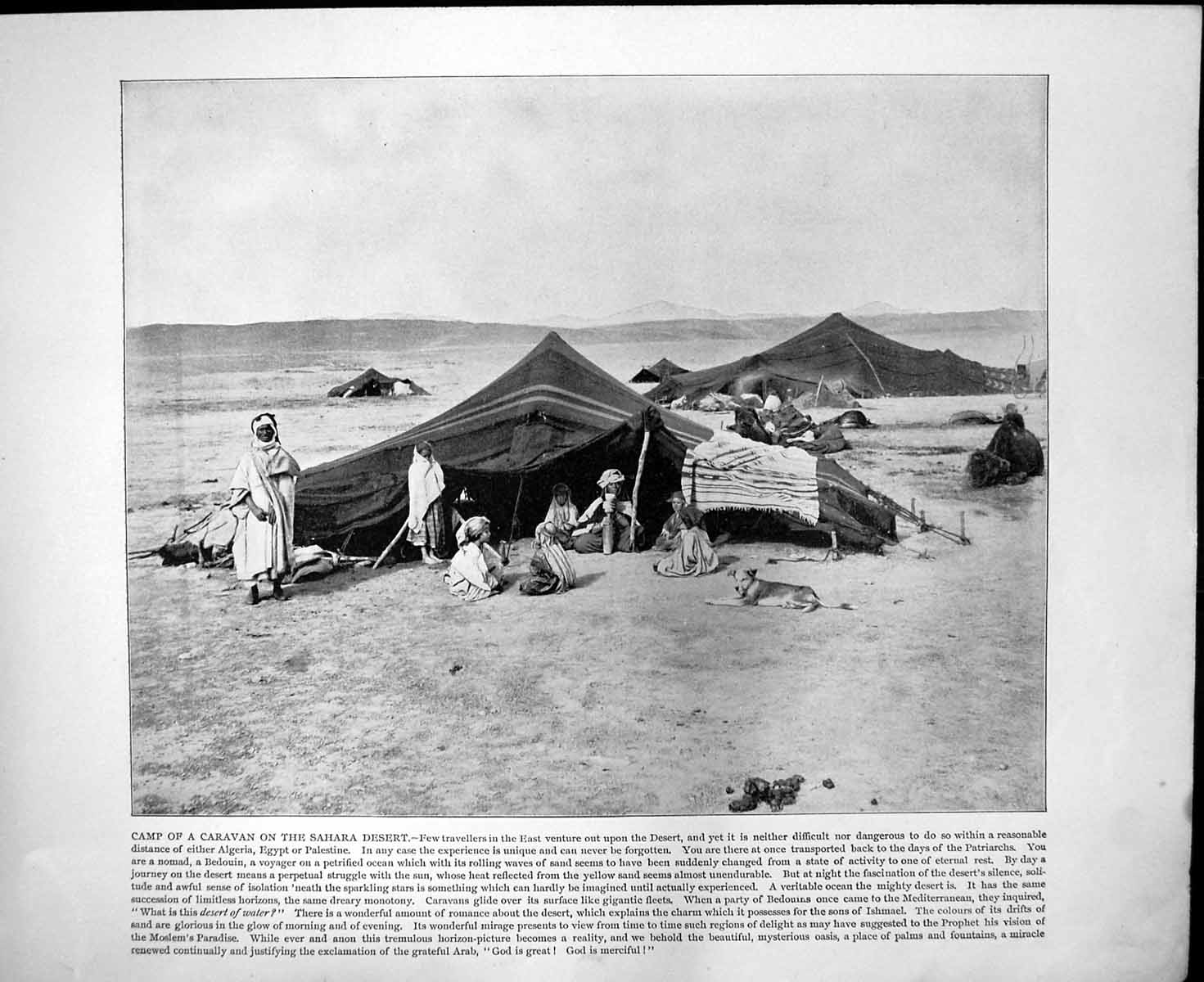 Old Print Camp Caravan Sahara Desert Houses Parliament Ottawa Canada C1893 110RG