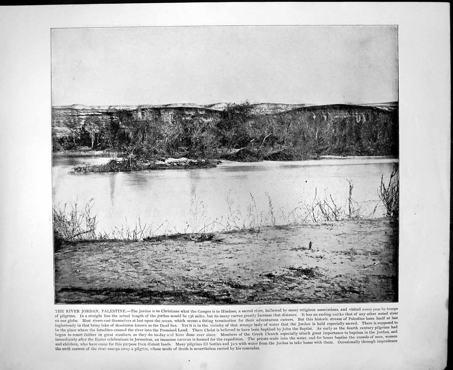 Print River Jordan Palestine Natives Queensland Australia Shelter C1893 114RG