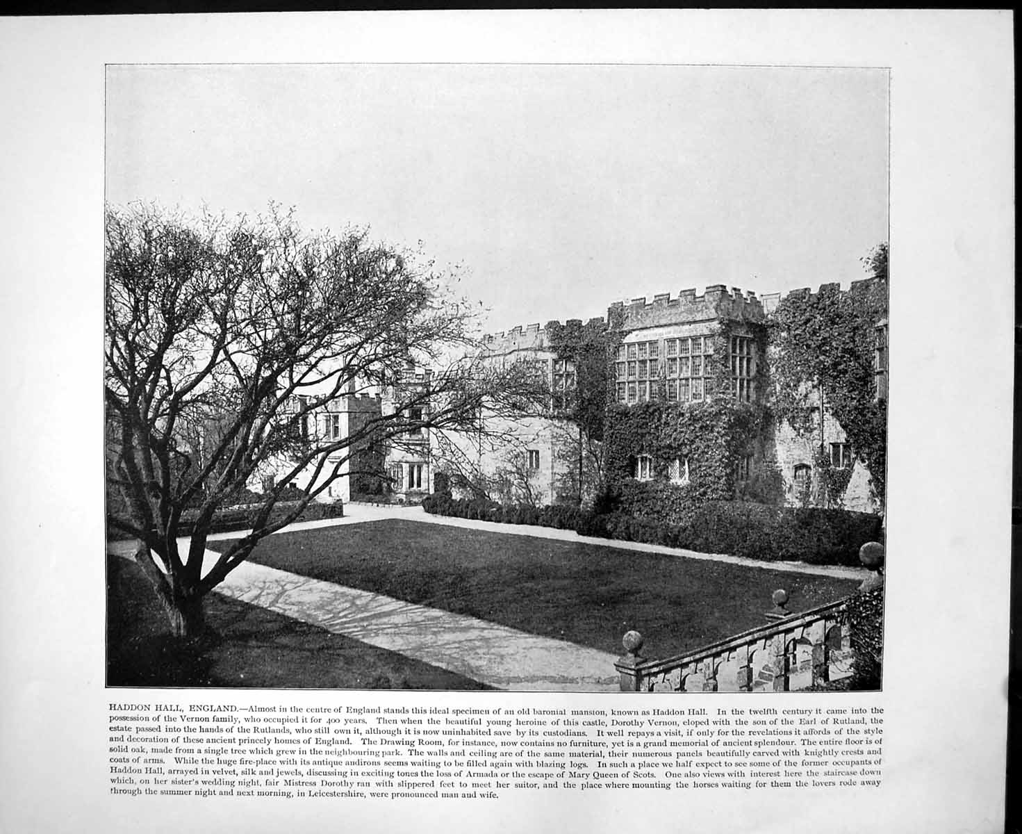 Old Haddon Hall England The Bourse Exchange Brussels Columns C1893 131RG 19th
