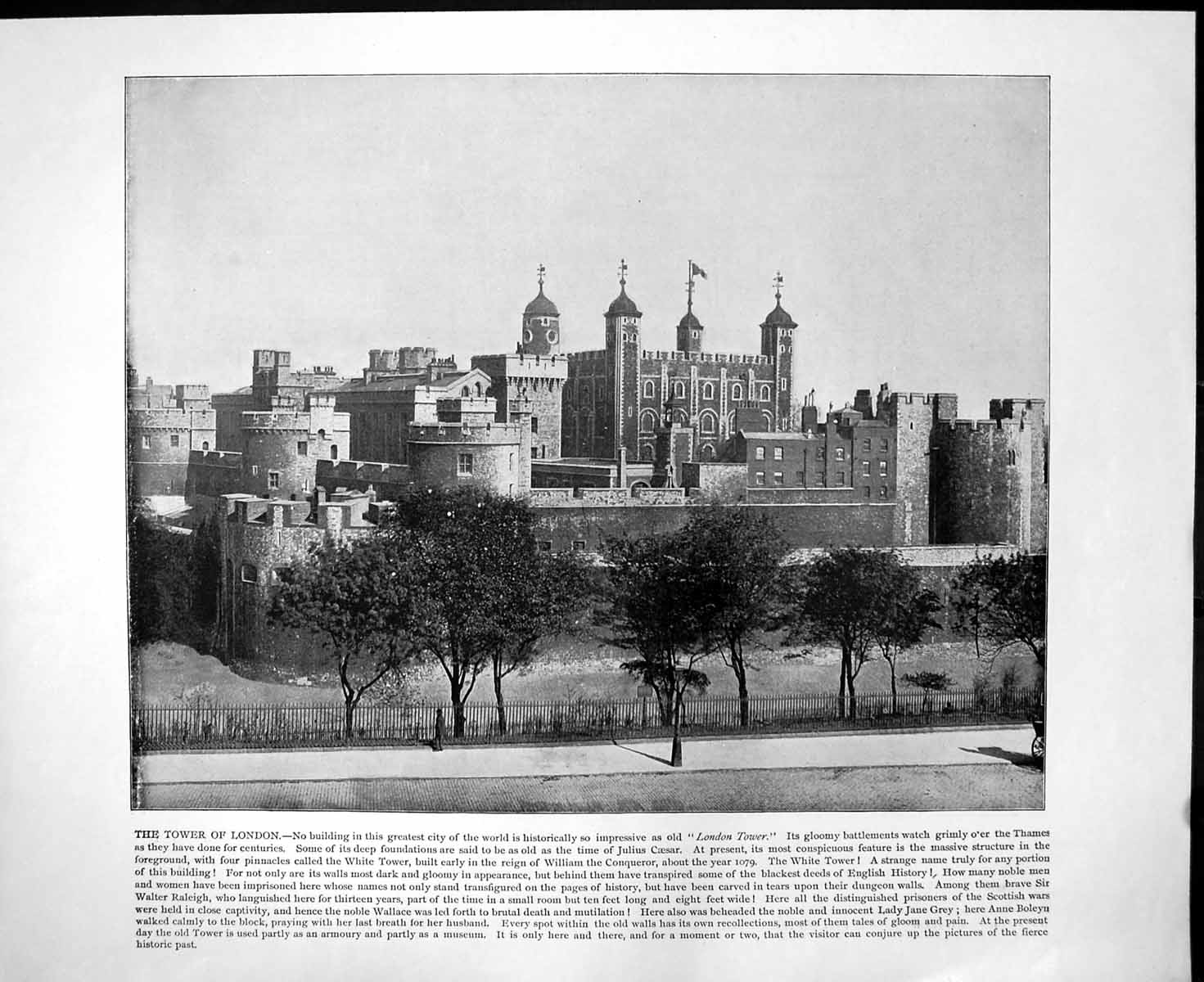Antique Print Tower London England Harbour Hamburg Germany Masts C1893 132RG