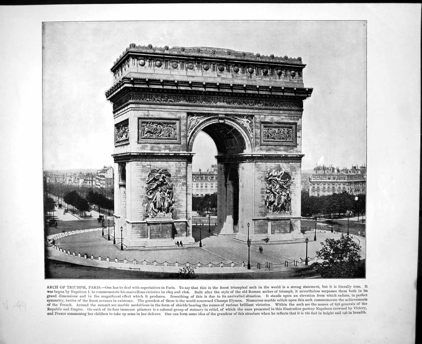 Old Arch Triumph Paris Kenilworth Castle England Ivy Ruins C1893 138RG Victorian