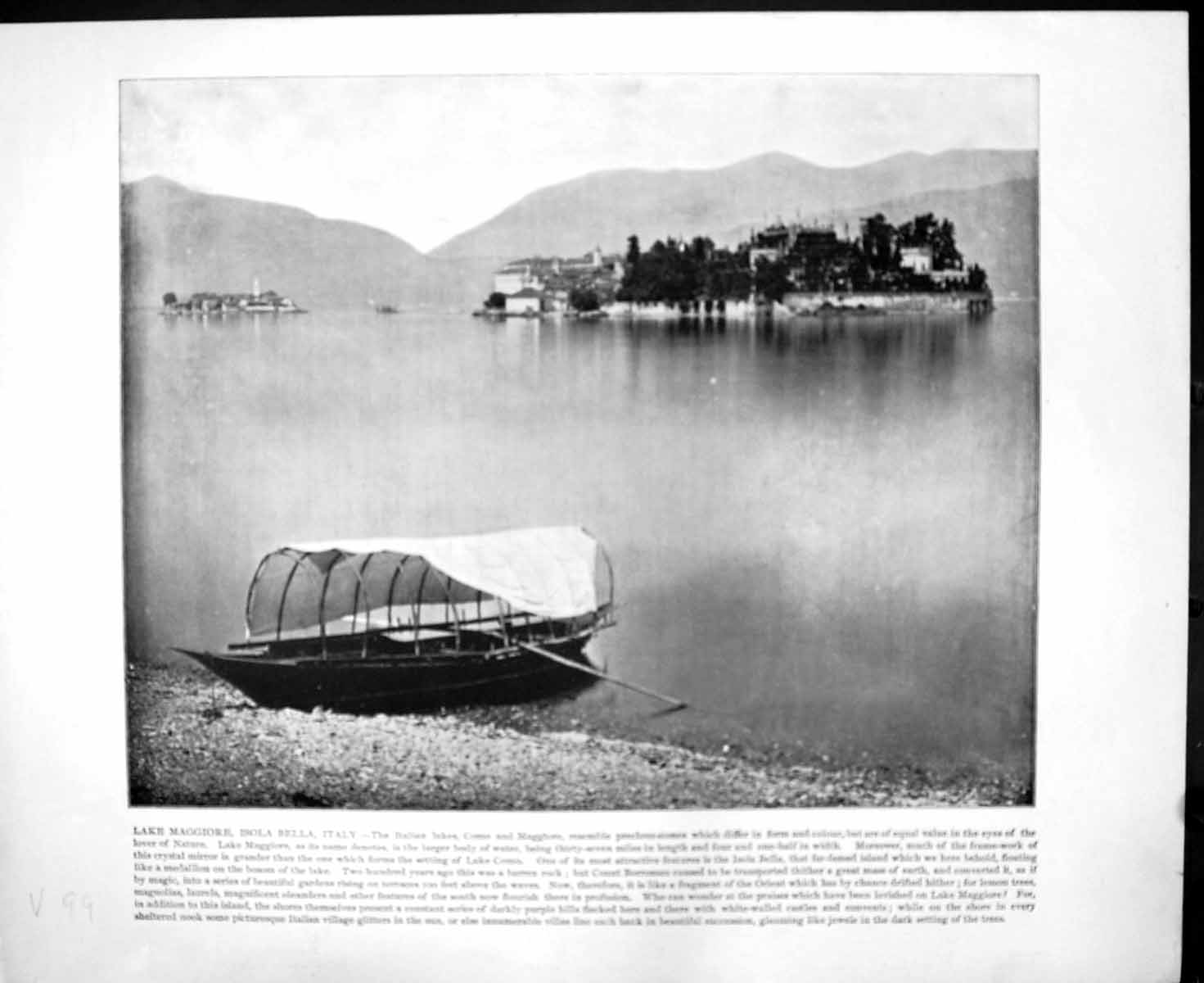 Old Lake Maggiore Isola Bella Italy Marina Capri Bay Naples C1893 141RG 19th
