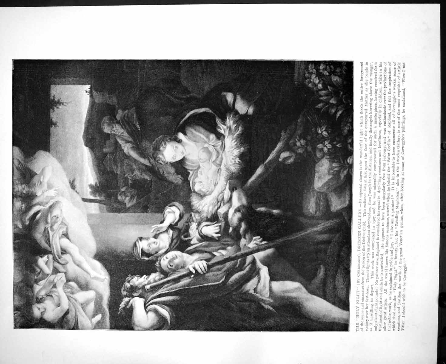 Old Print Holy Night By Correggio Rosenberg Palace Copenhagen C1893 150RG 19th
