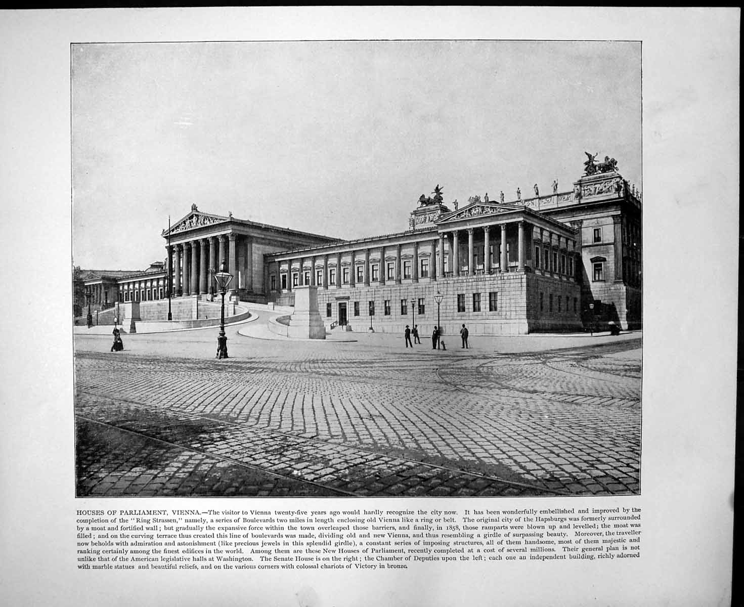Old Houses Parliament Vienna Forum Pompeii Excavated Streets C1893 155RG 19th