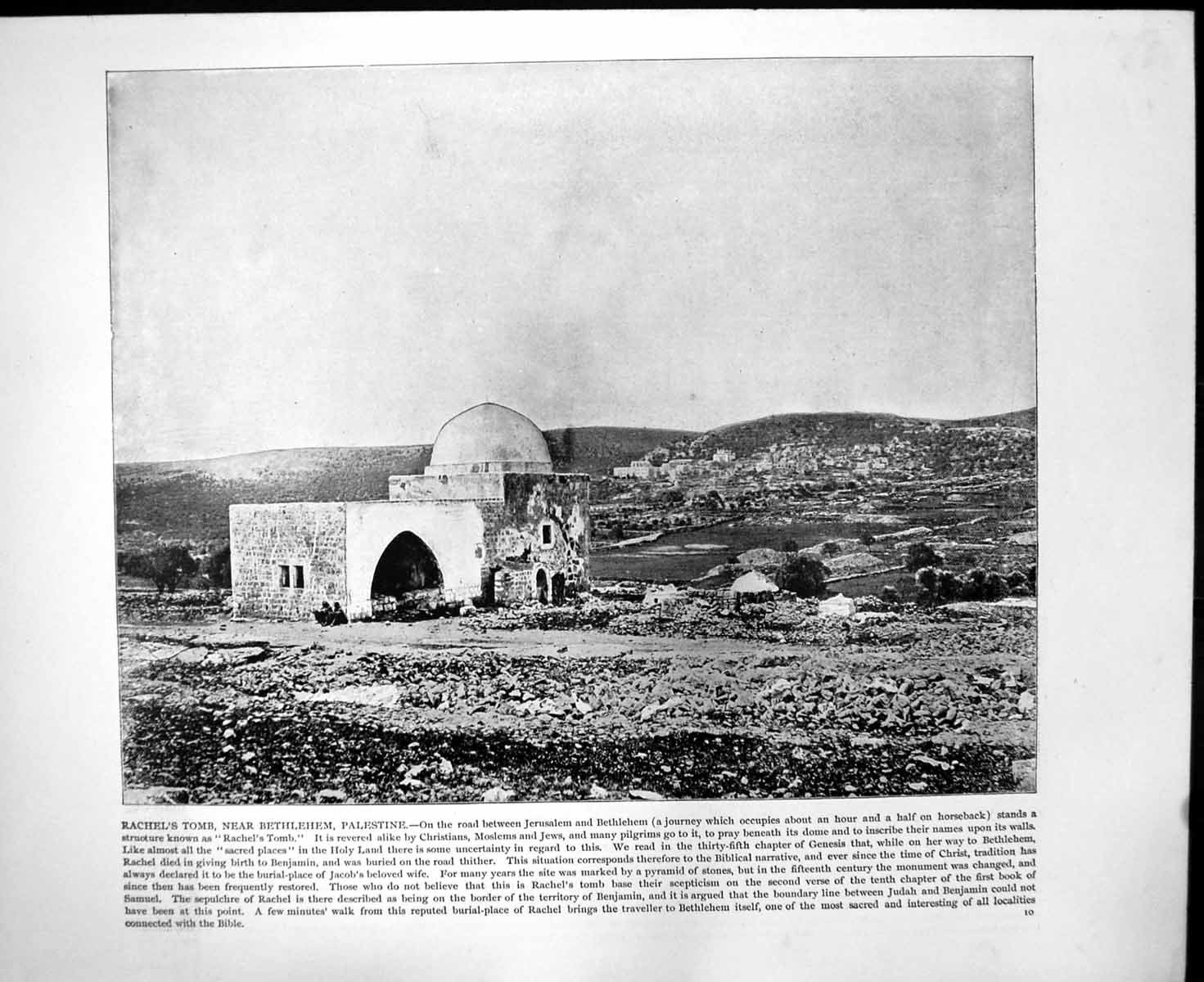 Old Rachel'S Tomb Bethlehem Palestine Promenade Nice France C1893 162RG 19th
