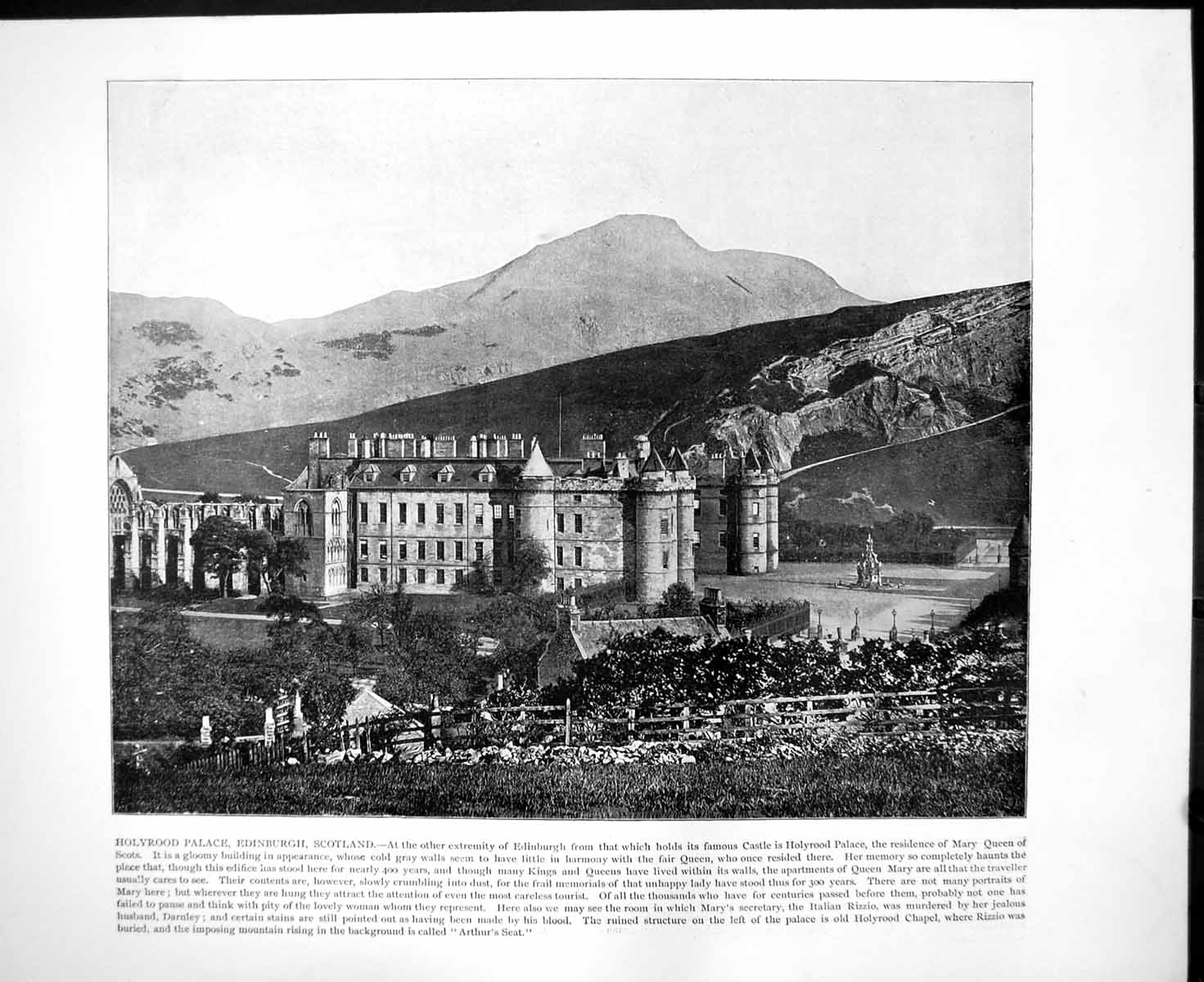 Old Print Holyrood Palace Edinburgh Scotland Emperor'S Berlin C1893 165RG 19th