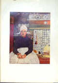 Original Old Antique Print Dutch Girl Cap Pottery Plates Volendam Holland