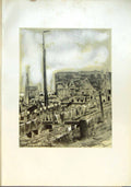 Original Old Antique Print Type Dutch Residence Washing Line