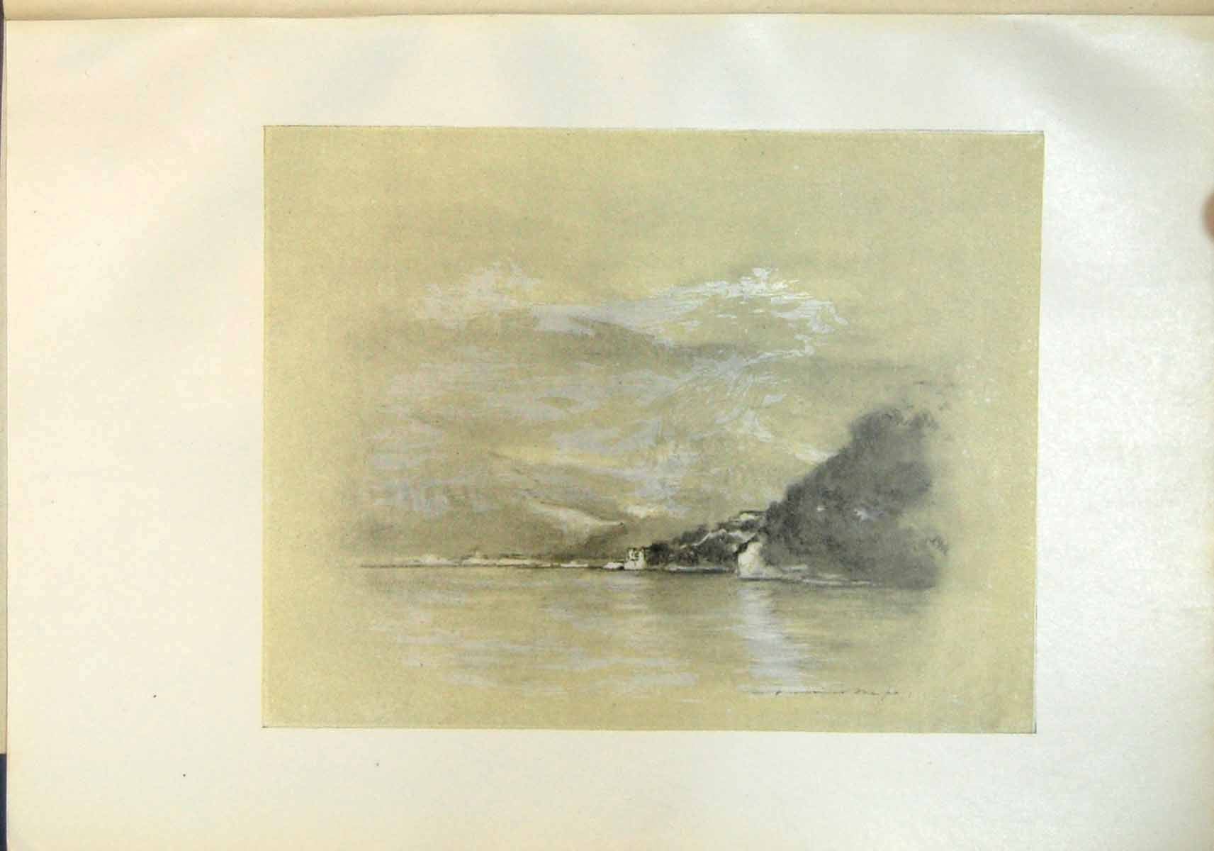 Original Old Antique Print Lake Lucerne Switzerland