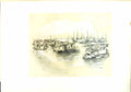 Original Old Antique Print On Yellow River China House Boats