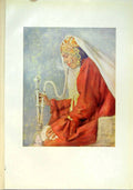 Original Old Antique Print Singing Girl Cashmere Jewels Hair Nose