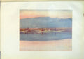 Original Old Antique Print Sapoor Cashmere House Boat River Mountains