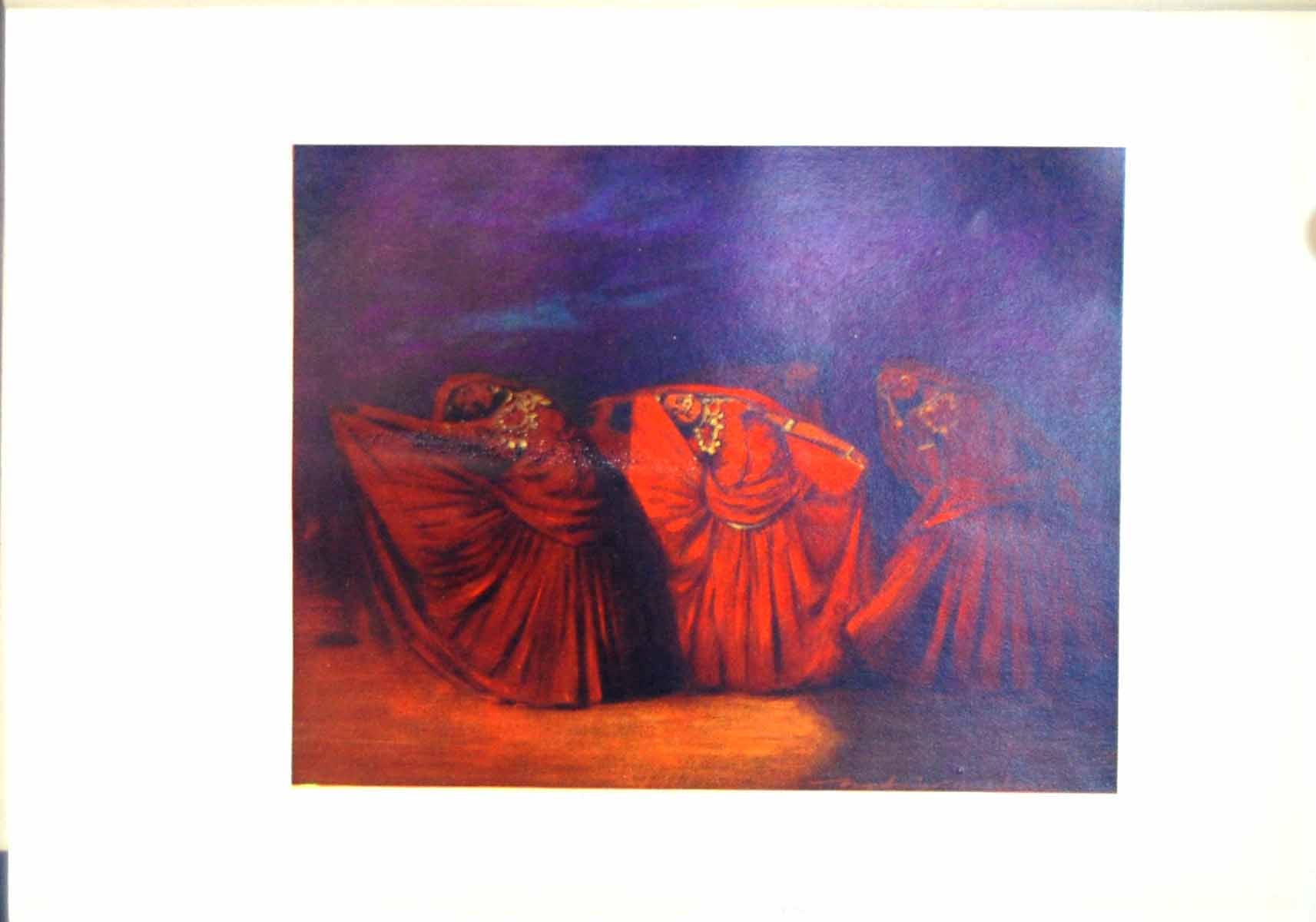 Original Old Antique Print Nautch Girls India