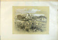 Original Old Antique Print Taj At Agra India Temple Trees Countryside