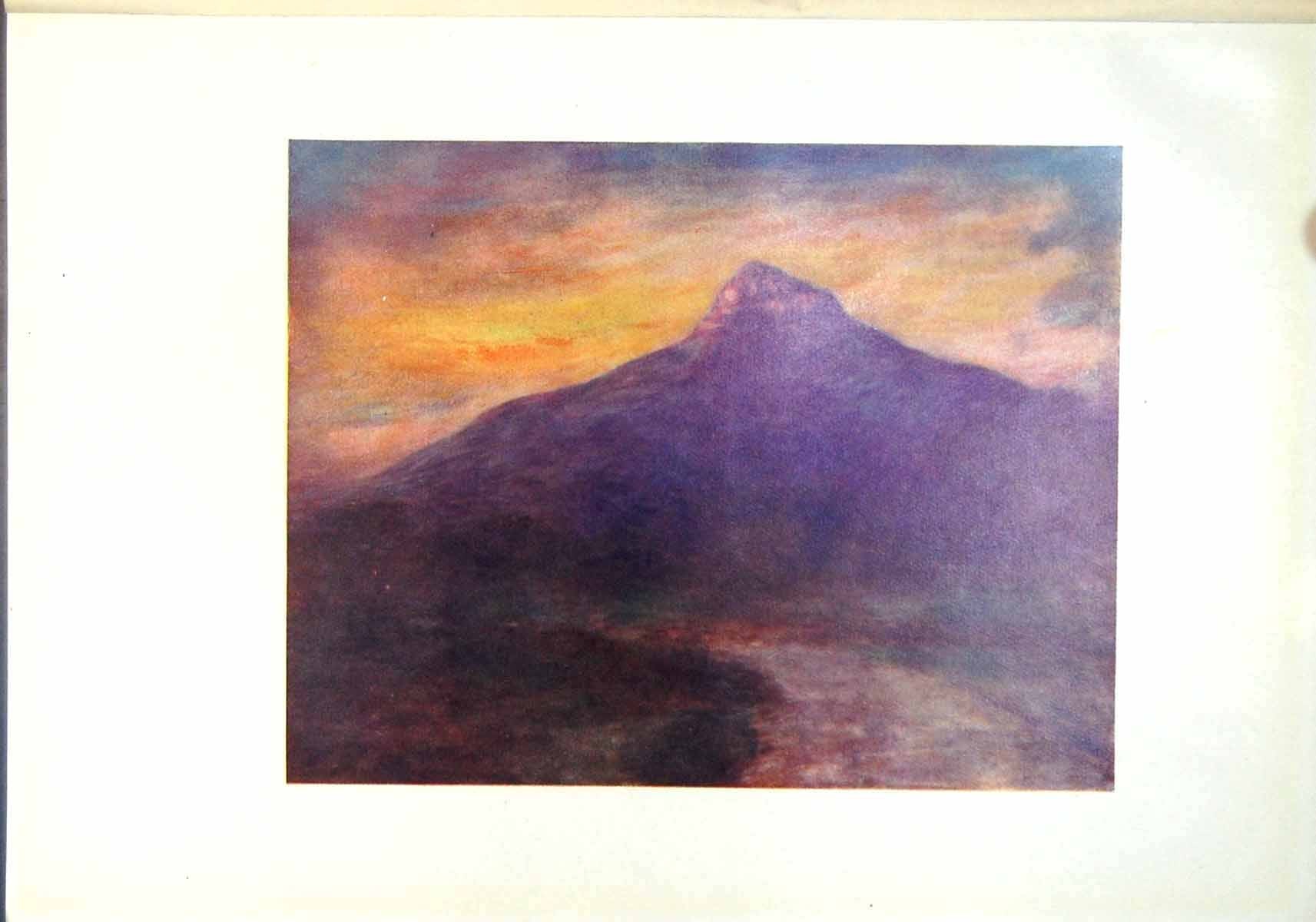 Original Old Antique Print Near Kimberley South Africa Mountain