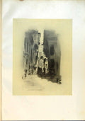 Original Old Antique Print Cairo Street Egypt Buildings Narrow Street