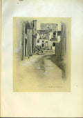 Original Old Antique Print Deserted Houses Sicily Street Cart