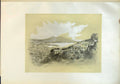 Original Old Antique Print Naples And Bay Houses Hillside Valley Mountains