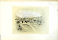 Original Old Antique Print Mexican Village Countryside Bridge River
