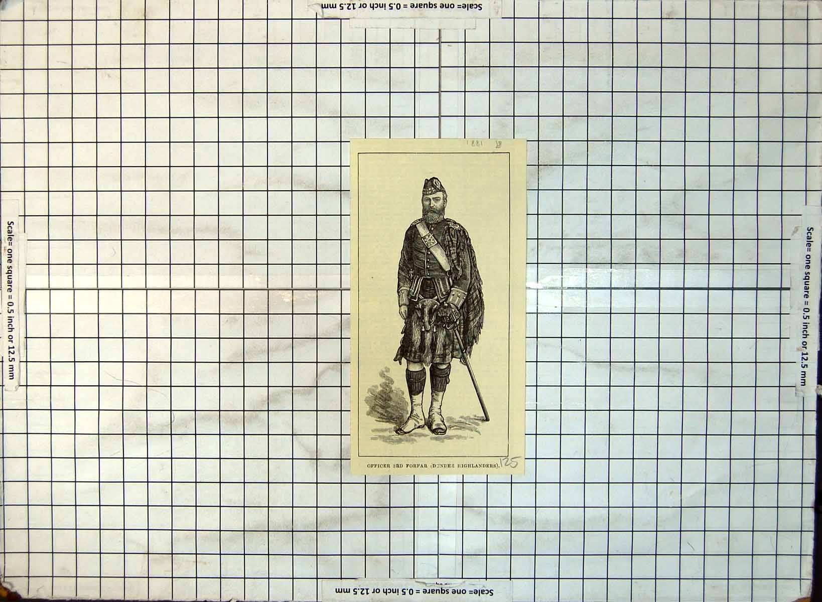Old Officer 3Rd Forfar Dundee Highlanders Kilt Sporran Plaid 1881 125G