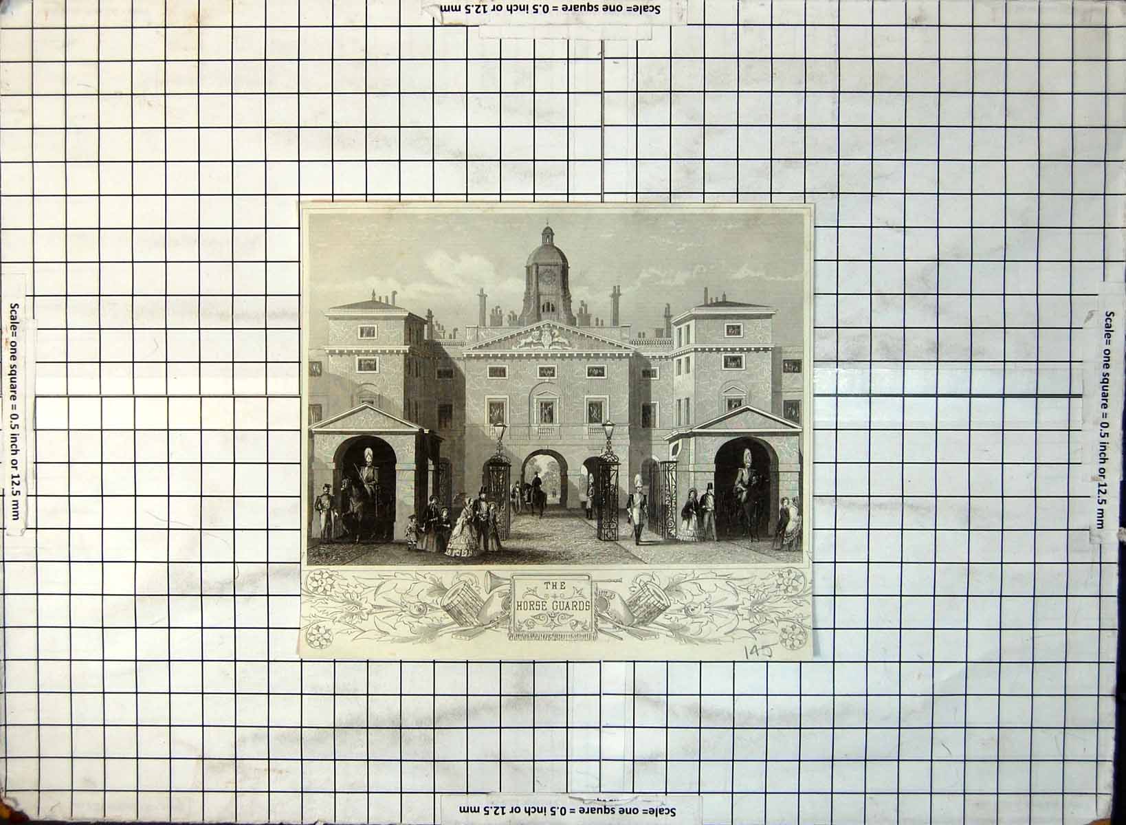 Old Horse Guards Buildings Mounted Sier Either Side Gateway C1885 145G Victorian
