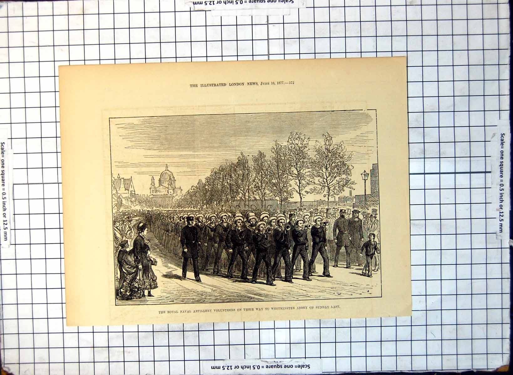 Old Royal Naval Artillery Volunteers Heading Westminster Abbey 1877 160G 19th