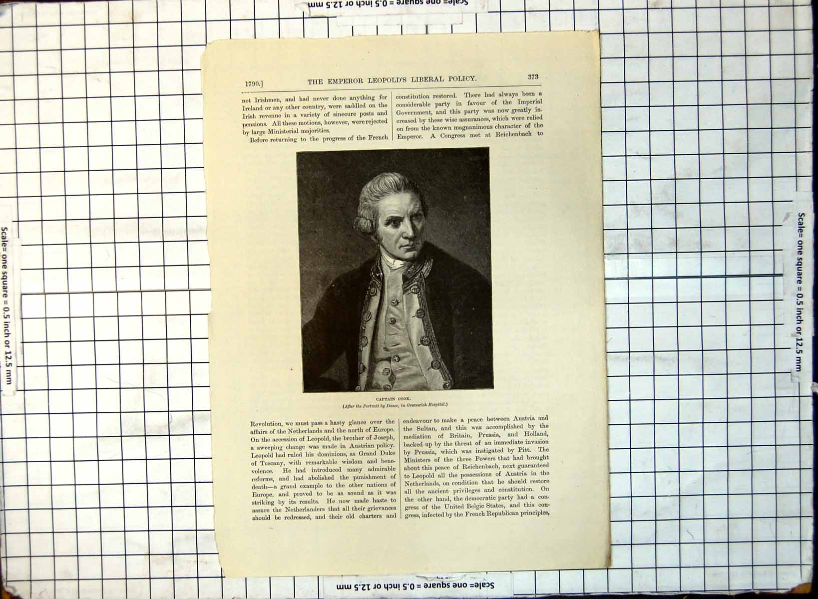 Old Captain Cook After Portrait By Dance Greenwich Hospital Stern 183G 19th