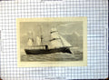 Old Print Magenta French Ironclad Burnt Toulon Harbour Ship Sea 1875 195G 19th