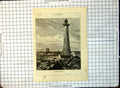 Old Print The Eddystone Lighthouse Men Standing Base Wreck Rocks 1904 226G 20th
