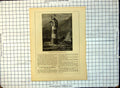 Antique Print Rothersand Lighthouse Built Sand Yachts Some Text Reverse 229G