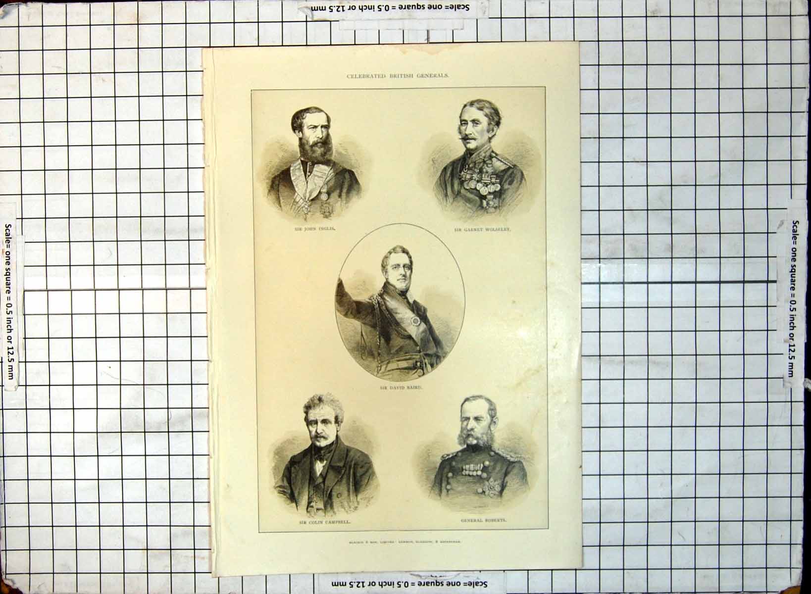Old British Generals Inglis Wolseley Baird Campbell Roberts C1888 249G Victorian