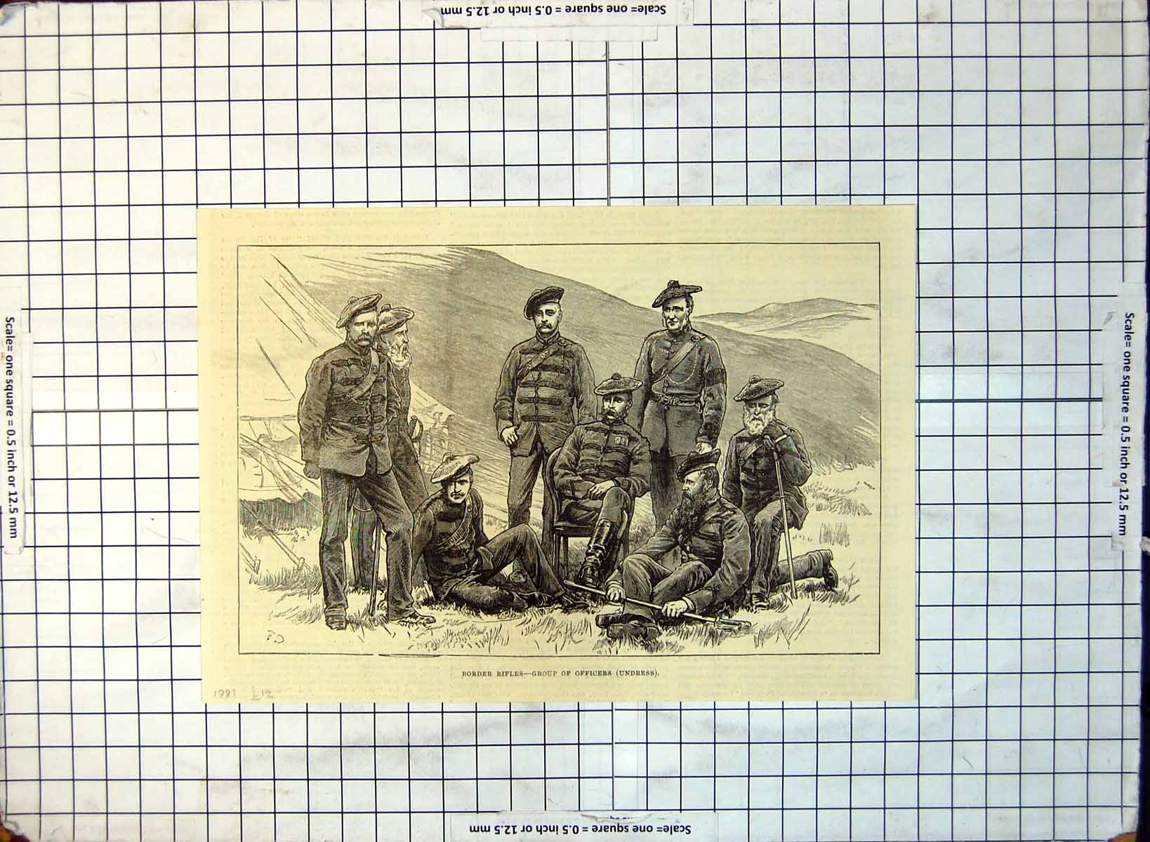 Old Border Rifles Group Officers Undress Jackets Bonnets Hills 1881 270G 19th
