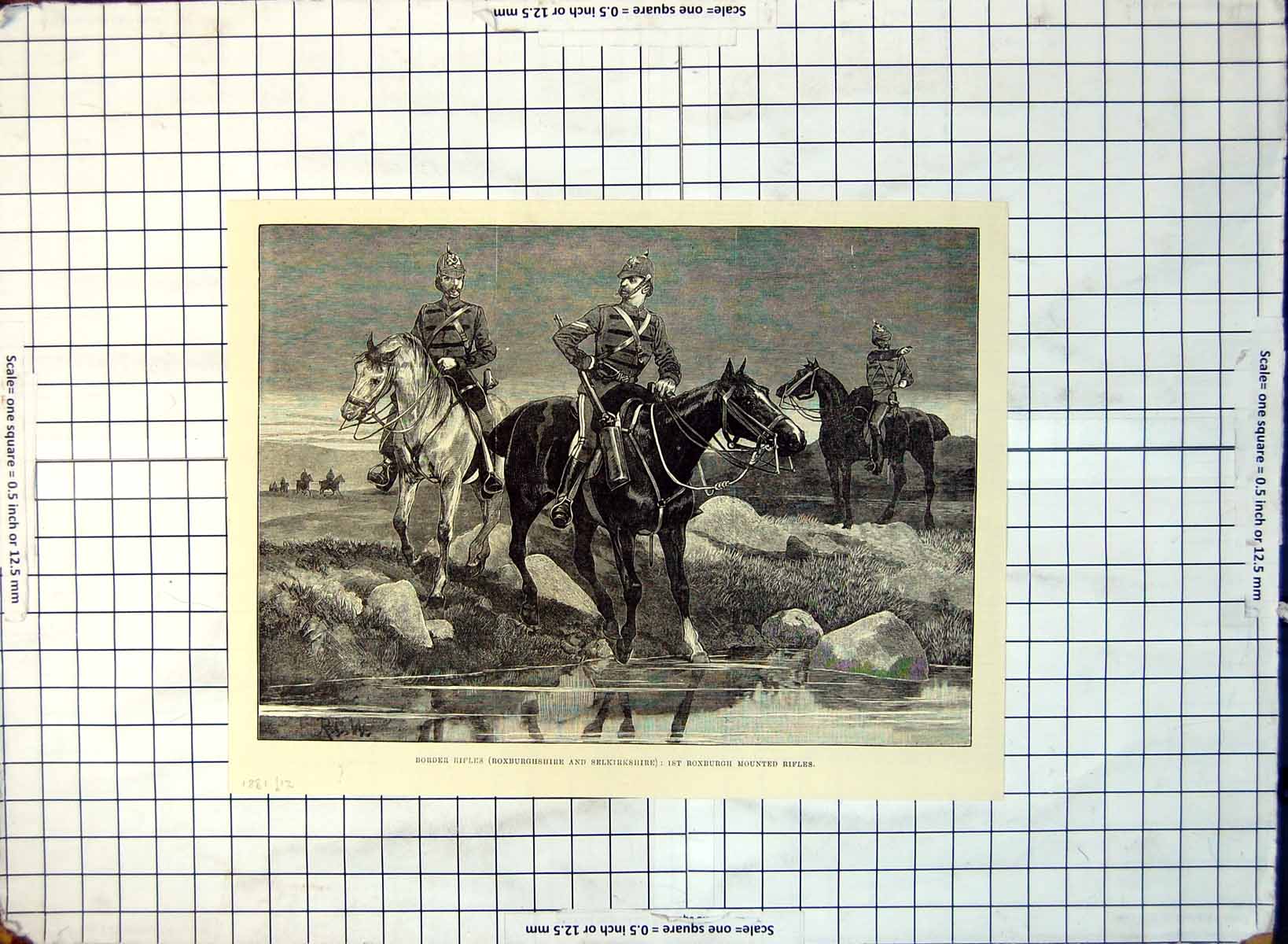 Old Print Border Rifles Roxburghshire Selkirkshire 1St Roxburgh 1881 275G