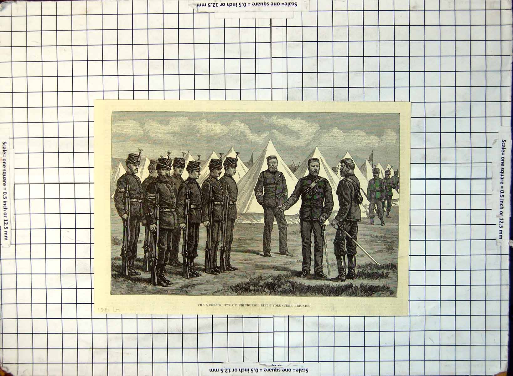 Old Print Queen'S City Edinburgh Rifle Volunteer Brigade Uniform 1881 277G 19th