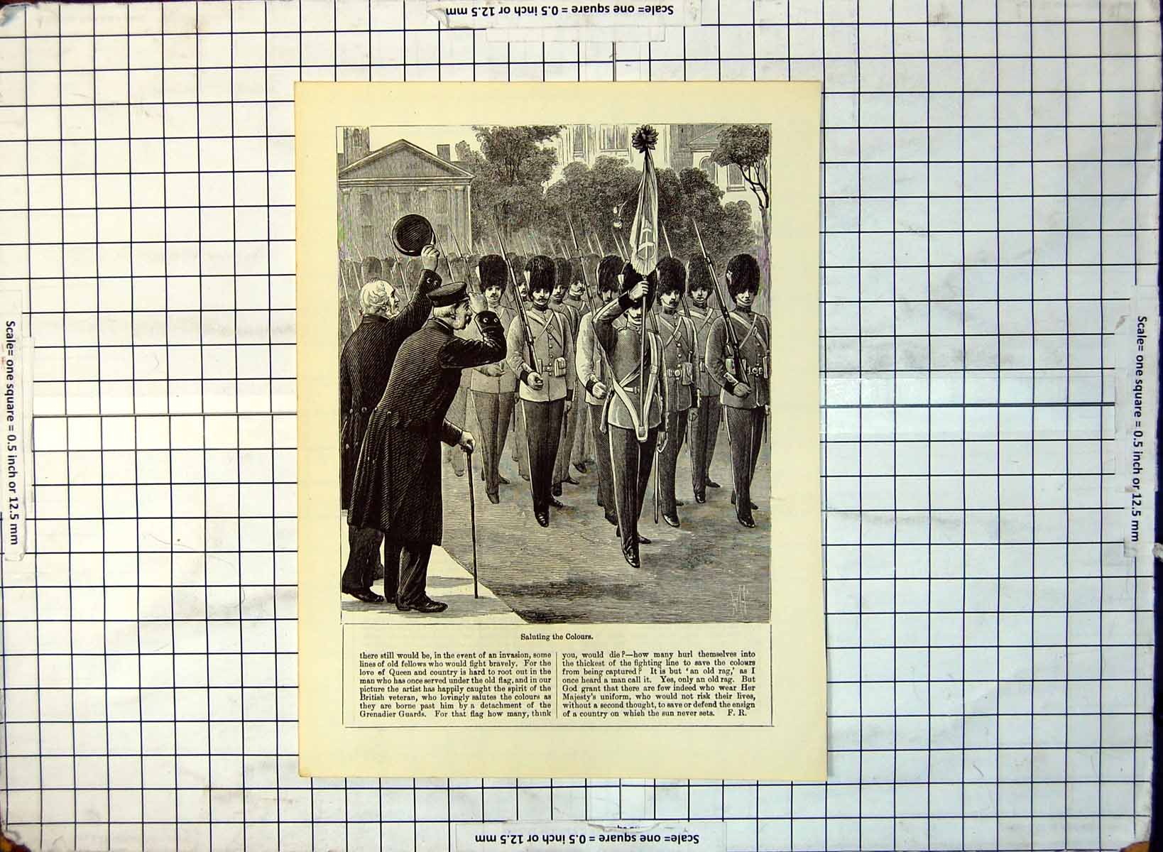 Old Saluting The Colours Pensioners Raise Caps Passing Marchers 1899 282G 19th