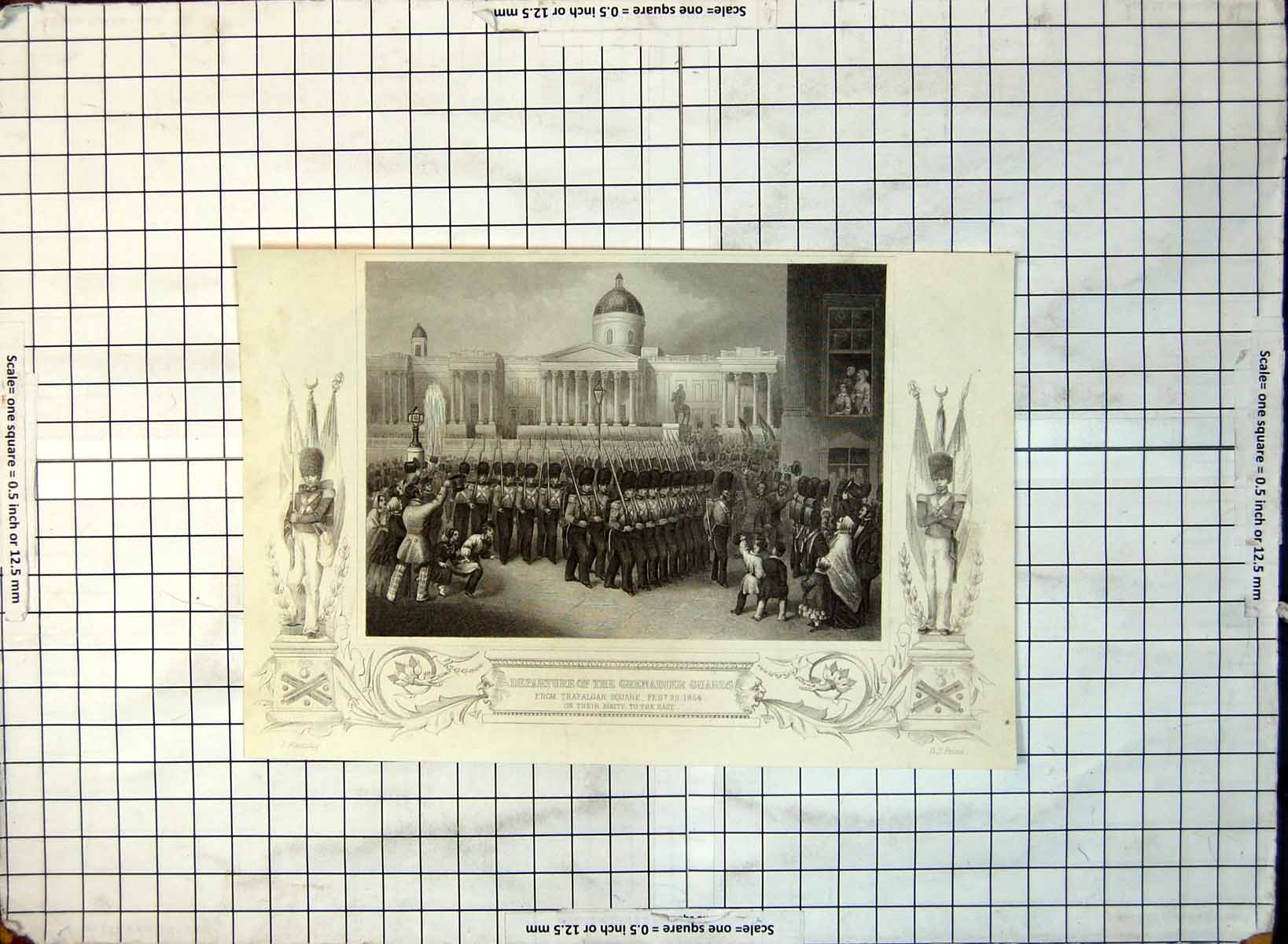 Old Departure Grenadier Guards Trafalgar Square Route East C1885 284G Victorian