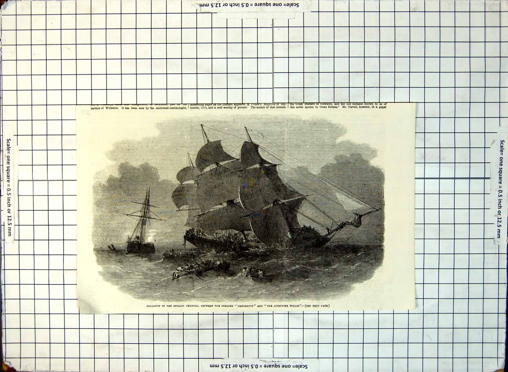 Old Collision Channel Mangerton Steamer The Josephine Willis 1856 291G Victorian