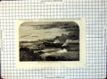 Old Print Wreck George Lord Off Isel Wight Masts Gone Cliffs Distance 296G