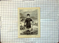 Old Print Boy Seaside Jumper Beret Sandcastle Flag Bucket Spade 1884 309G 19th