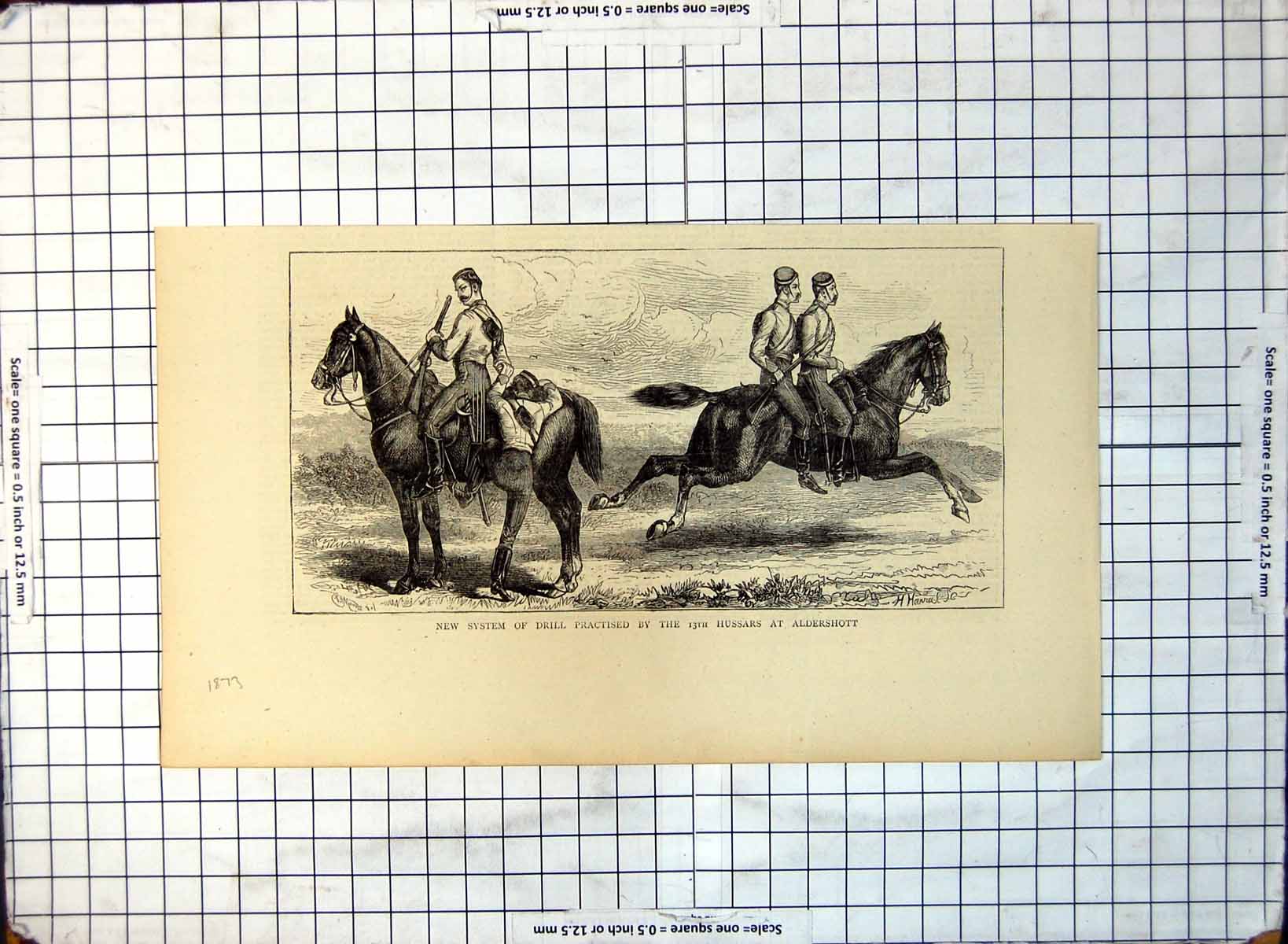 Old New System Drill Practised 13Th Hussars Aldershot Horses 1873 318G
