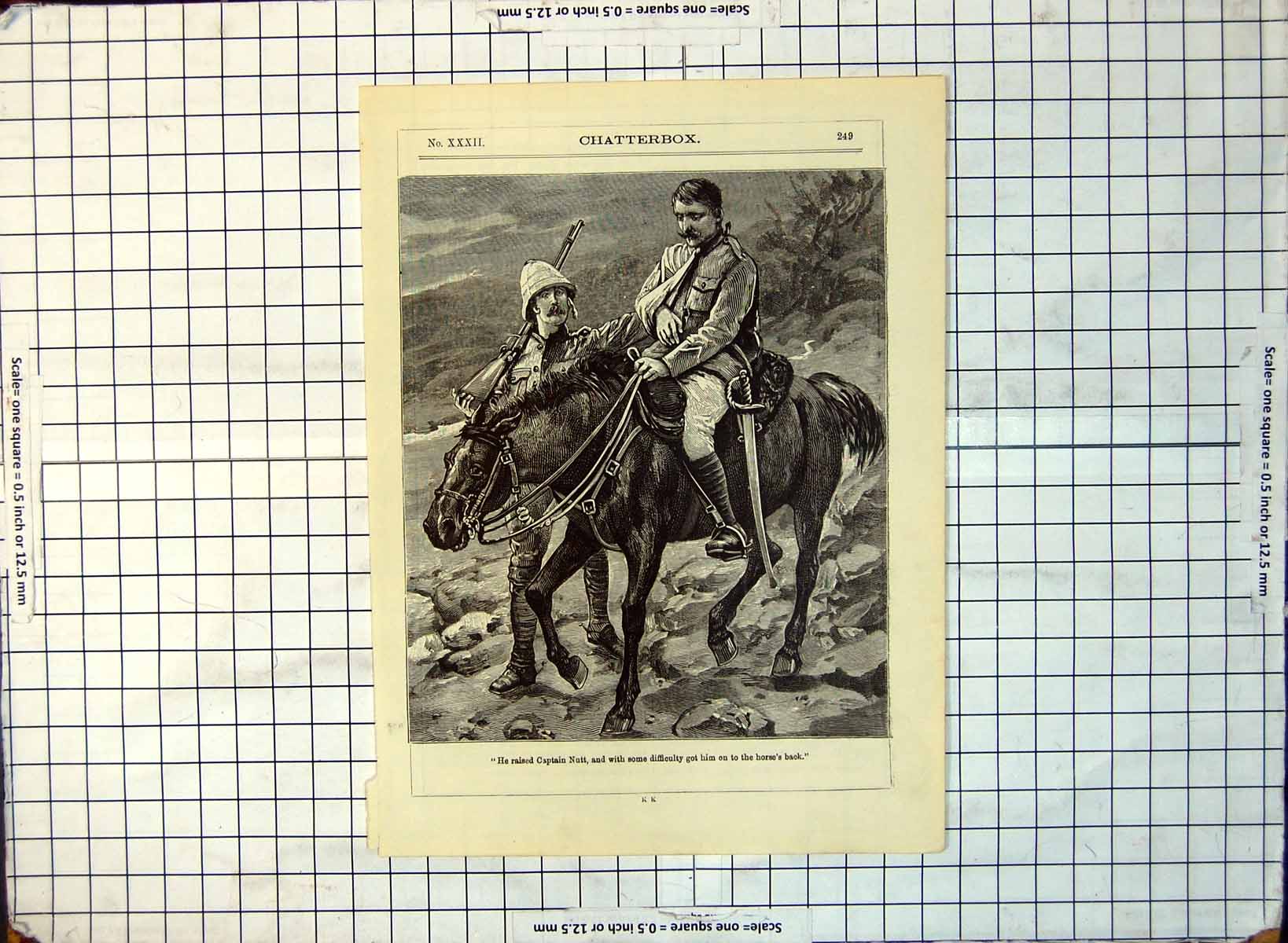 Old Sier Rescuing Captain Nutt Raising To Horseback Injured 1897 320G Victorian